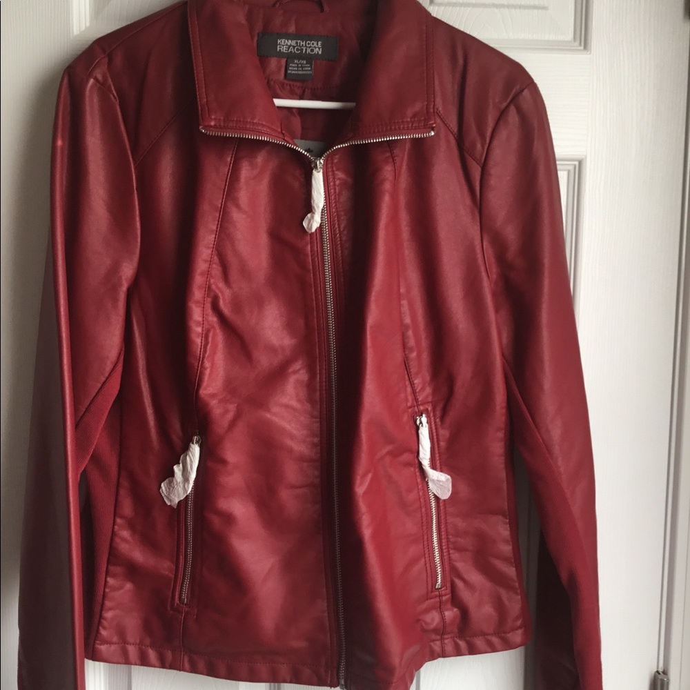 NWT  FAUX LEATHER KENNETH COLE JACKET